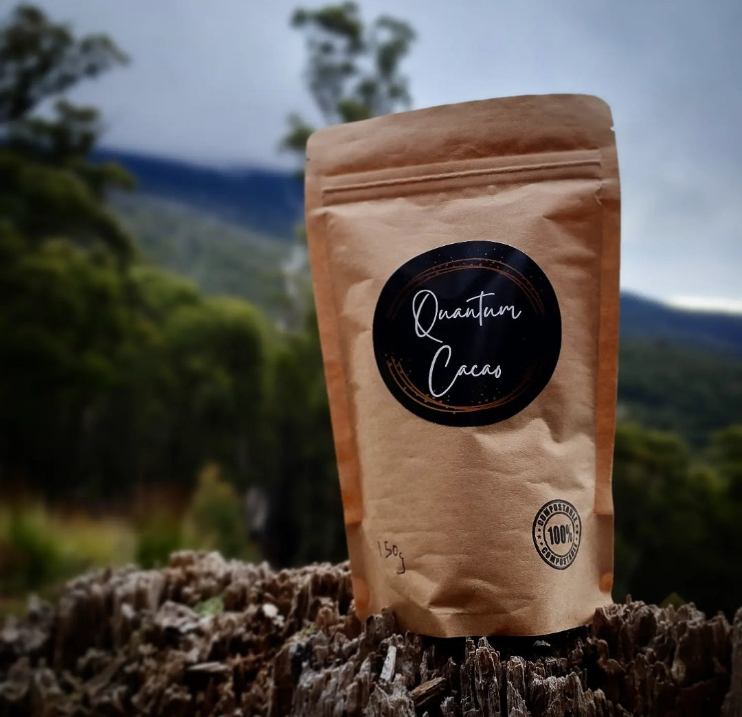 Bag of quantum cacao in the outdoors
