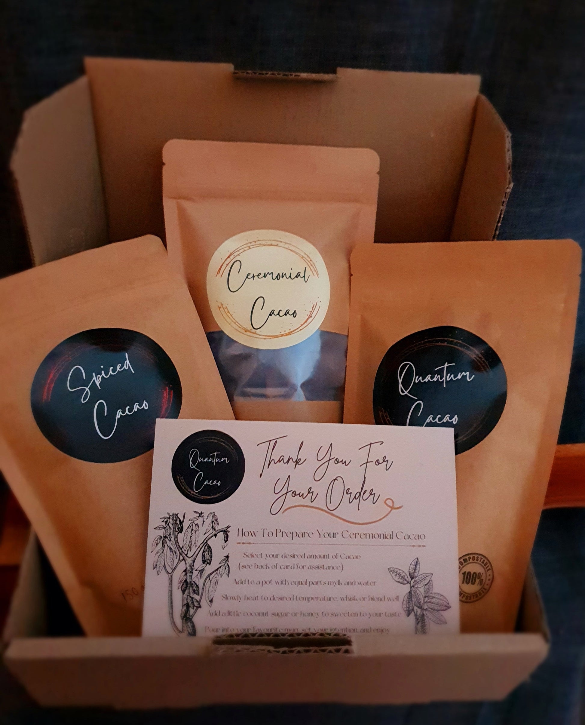 Quantum Cacao gift box on display