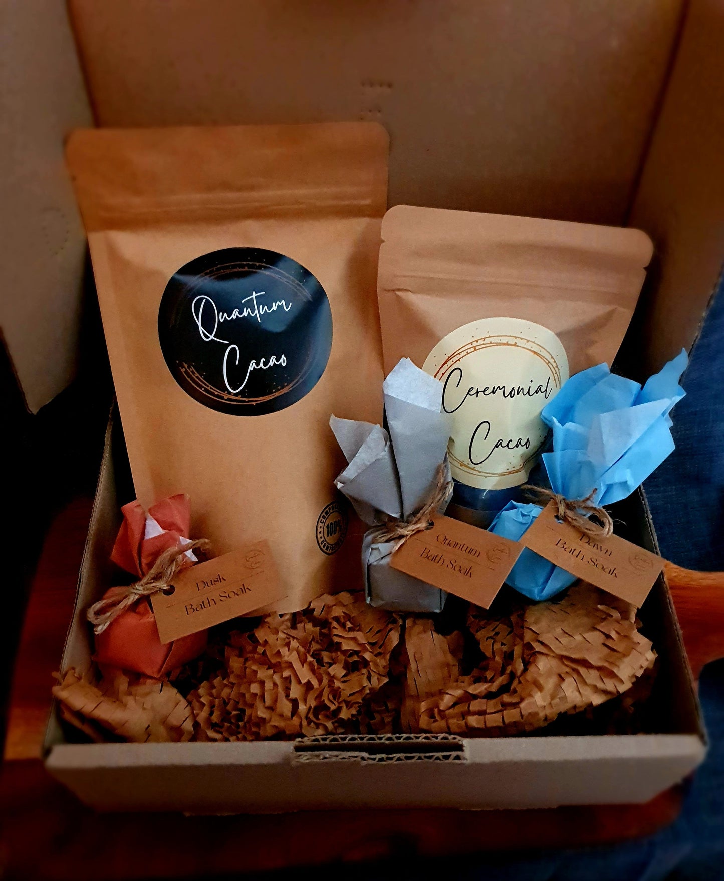 Quantum Cacao gift box on display